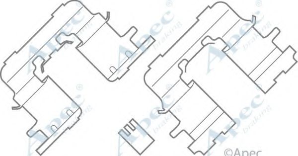 Комплектующие, тормозные колодки APEC braking KIT591