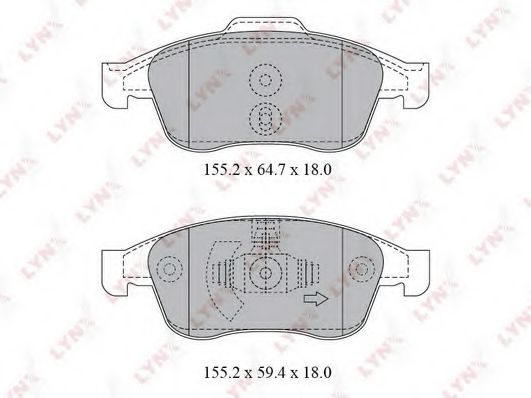 Комплект тормозных колодок, дисковый тормоз LYNXauto BD-6317