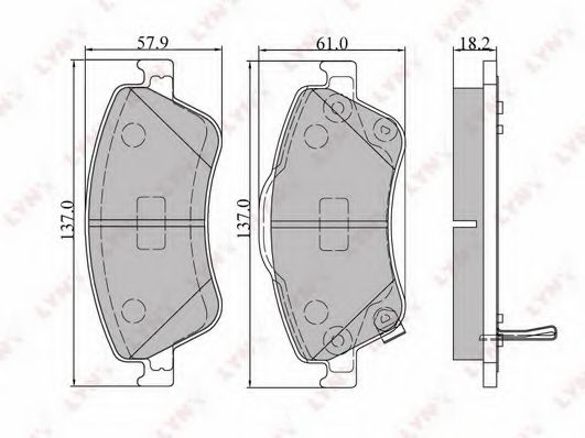 Комплект тормозных колодок, дисковый тормоз LYNXauto BD-7546