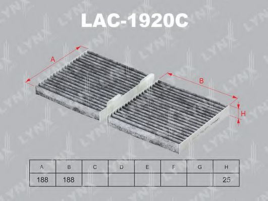 Фильтр, воздух во внутренном пространстве LYNXauto LAC-1920C
