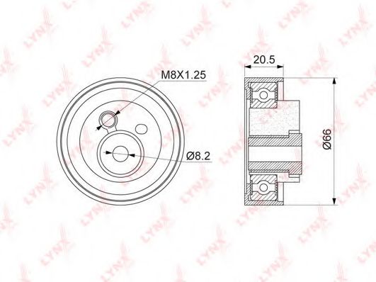 Натяжной ролик, ремень ГРМ LYNXauto PB-1323