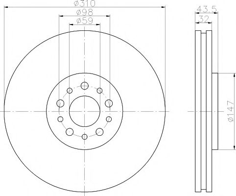 Тормозной диск HELLA PAGID 8DD 355 109-131