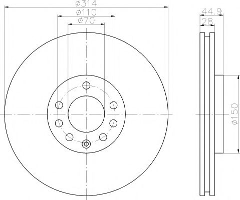 Тормозной диск HELLA PAGID 8DD 355 122-562