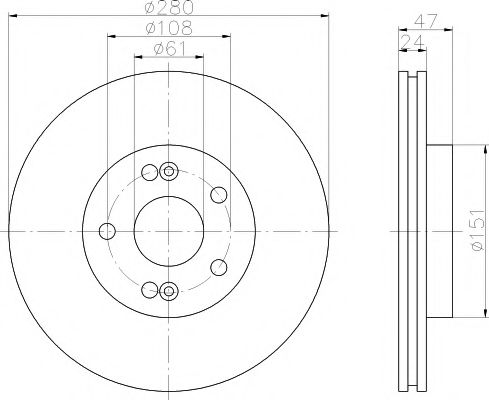 Тормозной диск HELLA PAGID 8DD 355 109-281