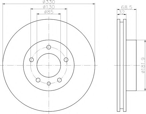 Тормозной диск HELLA PAGID 8DD 355 109-722
