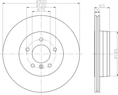 Тормозной диск HELLA PAGID 8DD 355 122-642