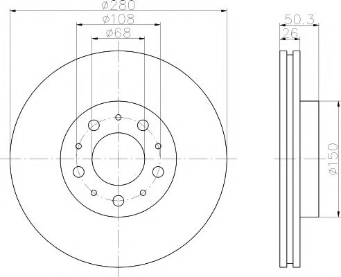 Тормозной диск HELLA PAGID 8DD 355 103-682