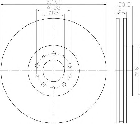 Тормозной диск HELLA PAGID 8DD 355 115-591
