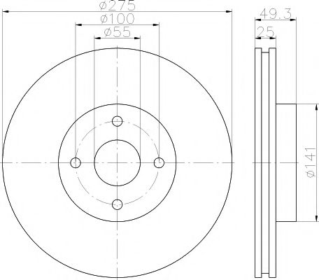 Тормозной диск HELLA PAGID 8DD 355 115-741