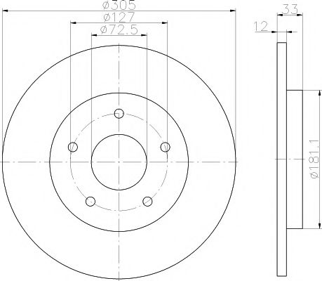 Тормозной диск HELLA PAGID 8DD 355 115-801