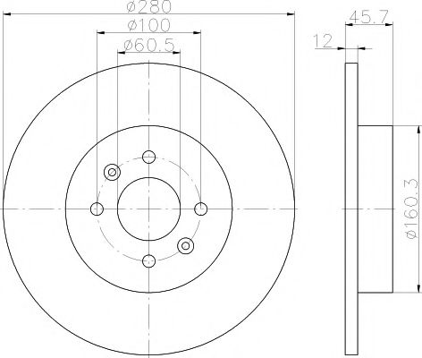 Тормозной диск HELLA PAGID 8DD 355 115-811