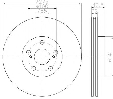 Тормозной диск HELLA PAGID 8DD 355 116-371