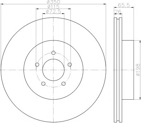 Тормозной диск HELLA PAGID 8DD 355 117-811