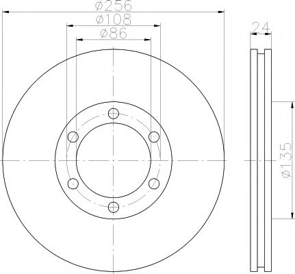 Тормозной диск HELLA PAGID 8DD 355 117-701