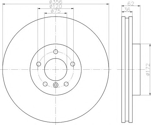 Тормозной диск HELLA PAGID 8DD 355 121-361