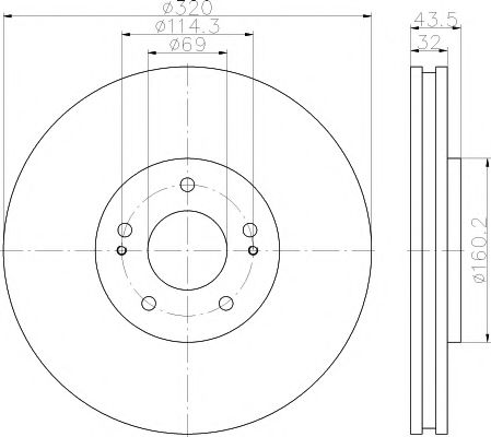 Тормозной диск HELLA PAGID 8DD 355 114-841