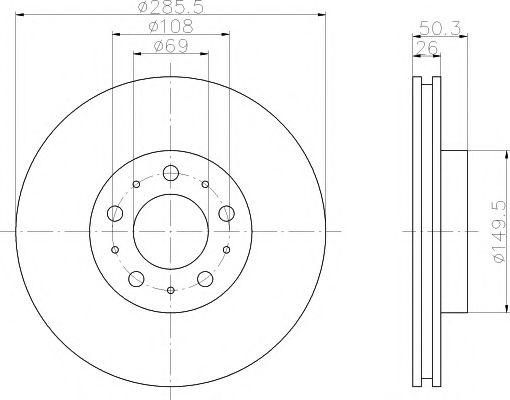 Тормозной диск HELLA PAGID 8DD 355 107-051