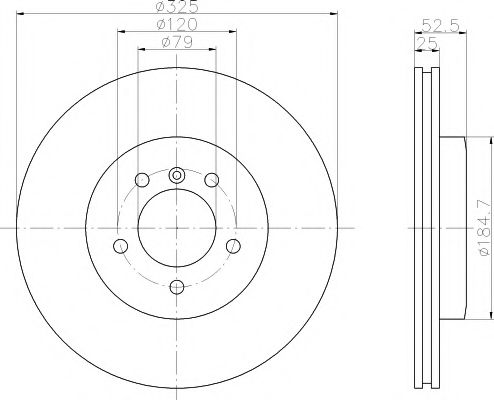 Тормозной диск HELLA PAGID 8DD 355 121-021