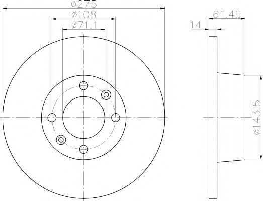 Тормозной диск HELLA PAGID 8DD 355 107-851