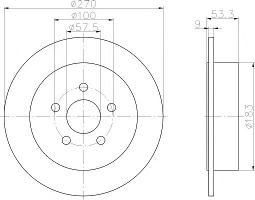 Тормозной диск HELLA PAGID 8DD 355 107-921