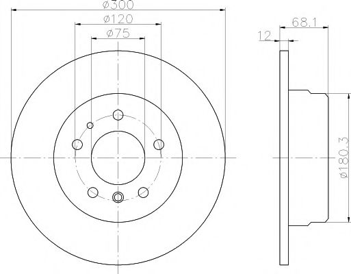 Тормозной диск HELLA PAGID 8DD 355 101-751