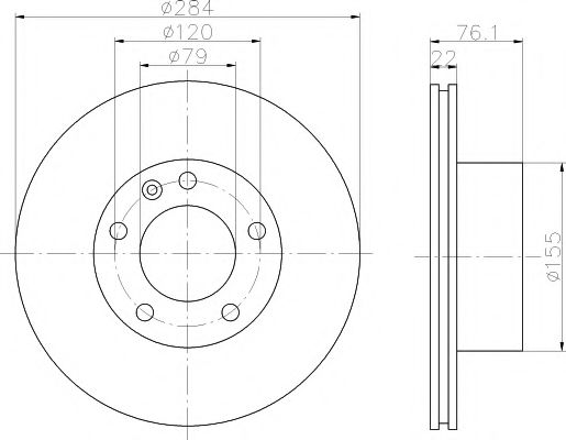 Тормозной диск HELLA PAGID 8DD 355 100-501