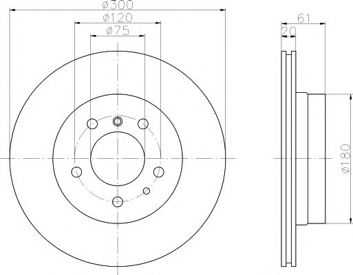 Тормозной диск HELLA PAGID 8DD 355 122-122