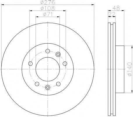 Тормозной диск HELLA PAGID 8DD 355 102-451