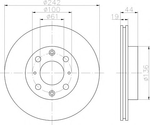 Тормозной диск HELLA PAGID 8DD 355 103-101