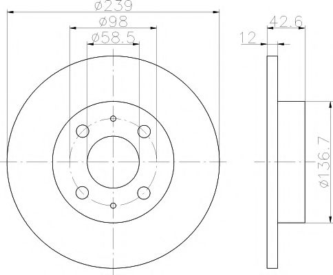 Тормозной диск HELLA PAGID 8DD 355 101-481