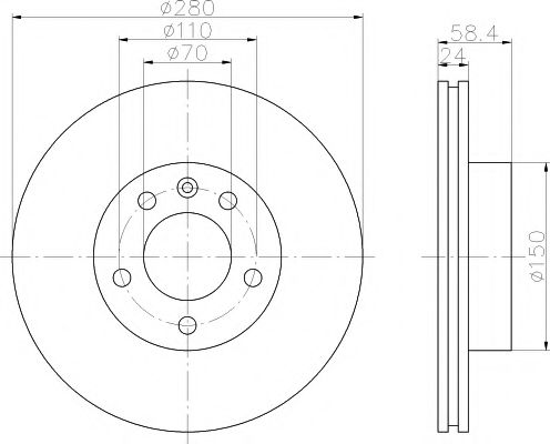 Тормозной диск HELLA PAGID 8DD 355 101-511