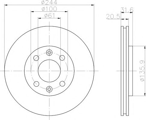 Тормозной диск HELLA PAGID 8DD 355 102-151