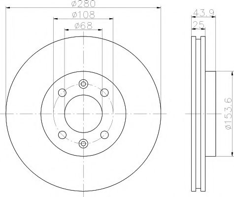 Тормозной диск HELLA PAGID 8DD 355 102-411