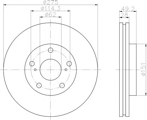 Тормозной диск HELLA PAGID 8DD 355 104-931