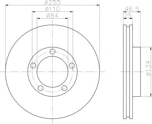 Тормозной диск HELLA PAGID 8DD 355 105-181