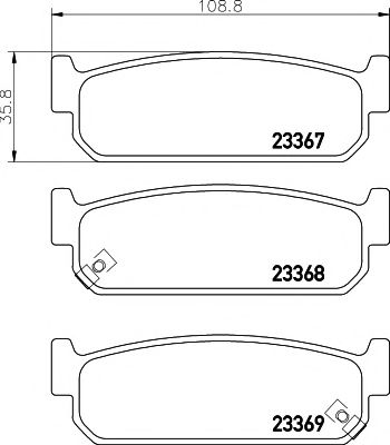 Комплект тормозных колодок, дисковый тормоз HELLA PAGID 8DB 355 011-111