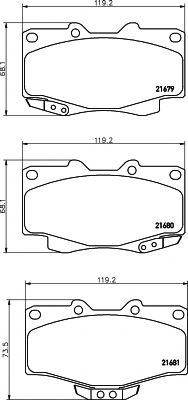 Комплект тормозных колодок, дисковый тормоз HELLA PAGID 8DB 355 015-351