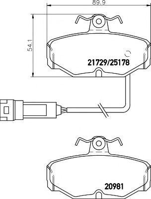 Комплект тормозных колодок, дисковый тормоз HELLA PAGID 8DB 355 017-631