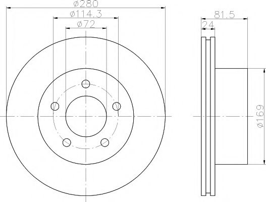 Тормозной диск HELLA PAGID 8DD 355 108-591