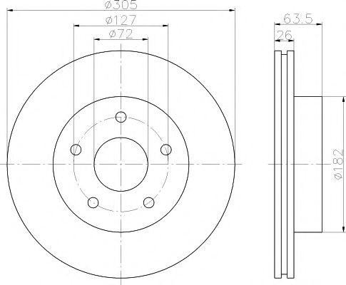 Тормозной диск HELLA PAGID 8DD 355 108-601