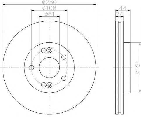 Тормозной диск HELLA PAGID 8DD 355 108-631