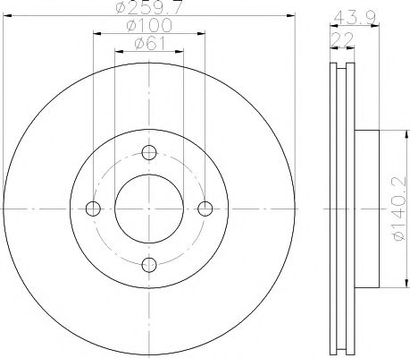 Тормозной диск HELLA PAGID 8DD 355 118-291