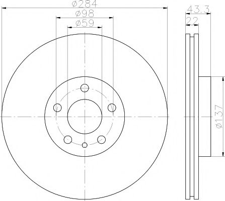 Тормозной диск HELLA PAGID 8DD 355 118-411