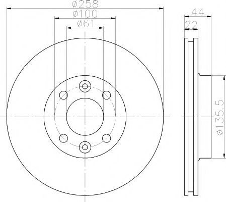 Тормозной диск HELLA PAGID 8DD 355 119-461