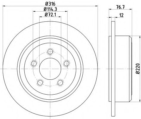 Тормозной диск HELLA PAGID 8DD 355 122-221