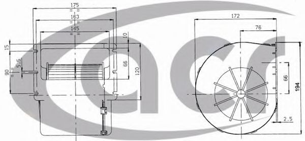 Электродвигатель, вентиляция салона WEBASTO 054118