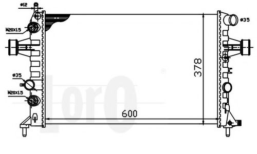 Радиатор, охлаждение двигателя LORO 037-017-0032
