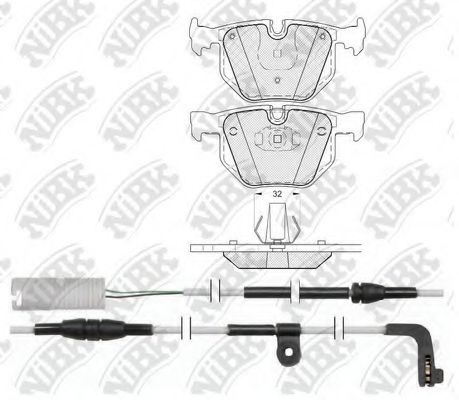 Комплект тормозных колодок, дисковый тормоз NiBK PN0228W