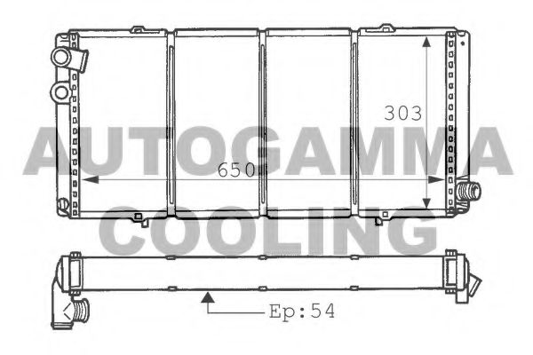 Радиатор, охлаждение двигателя AUTOGAMMA 100745