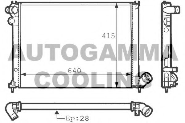 Радиатор, охлаждение двигателя AUTOGAMMA 100778